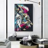 Animals Abstract Art Colorful Roaring Lion Canvas Art Posters and Prints Home Wall Decor Pictures Lion Art Canvas Paintings